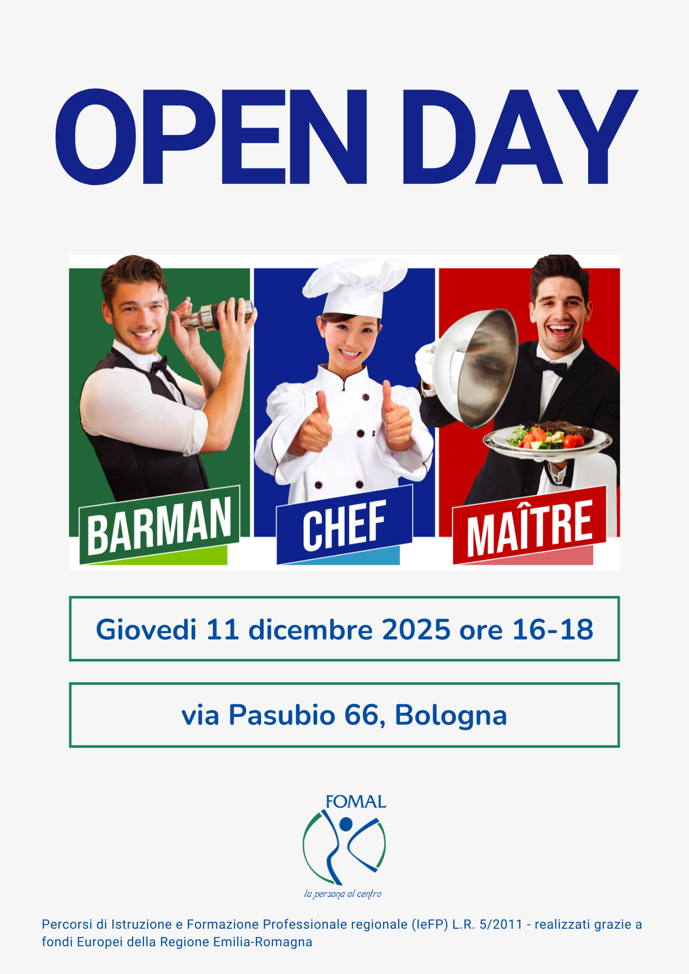 IL TUO FUTURO HA IL SAPORE GIUSTO: OPEN DAY OPERATORE DELLA RISTORAZIONE